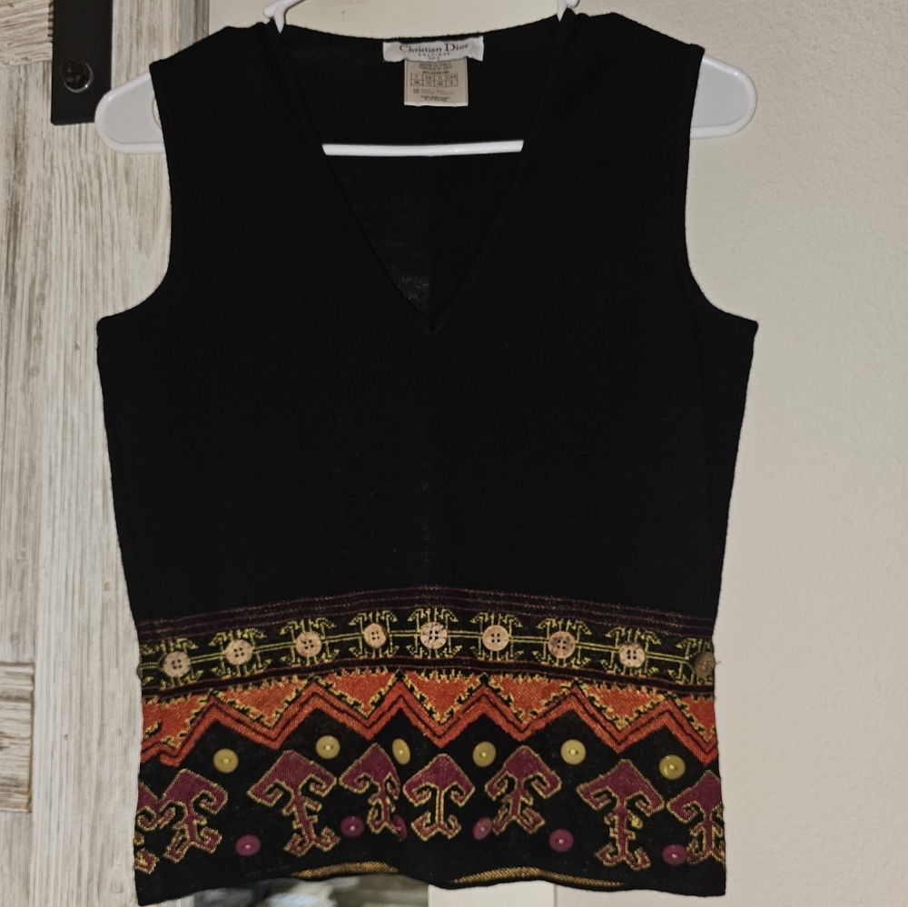 Rare Christian Dior Vintage Galliano Period Knit Wool Vest 🖤